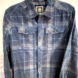 G-STAR RAW SNAP BUTTON LANDOH SHIRT LARGE CORDUROY ADULT